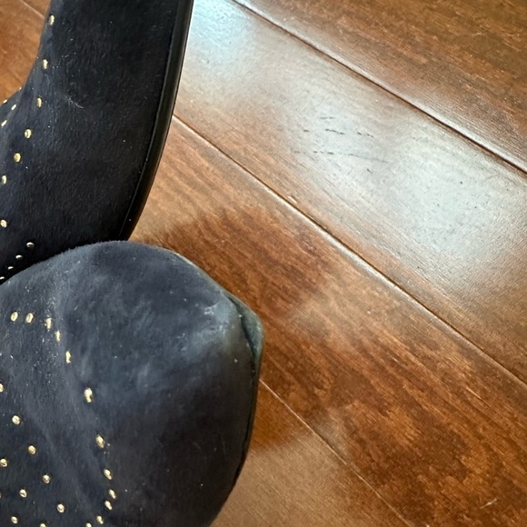 Agl Attilio Giusti Leombruni gold Studded Moc Loafers Flats Pointy Toe black 6.5 - Picture 10 of 10